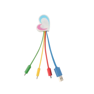 Heart Shape Braid 3 1 Micro USB Charger Cable