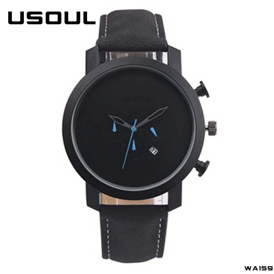 

Classic Simple Business Leather Band Men Sports Wrist Watches, 3 colors