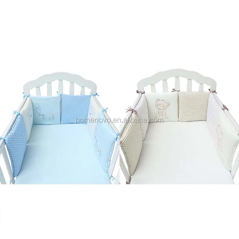 China Factory Wholesale 6pcs Soft Cotton Toddler Baby Bed Crib