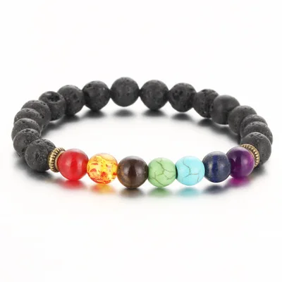 

Amazon Hot Sell Chakra 8mm Colorful Yogo Buddha Beads Bracelet