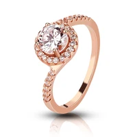 

Factory Wholesale 2019 Shenzhen Designs Jewelry Rose Gold Plated Cubic Zirconia 925 sterling silver ring