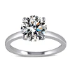 Sterling Silver Round-cut Created Sapphire Solitaire Engagement Ring