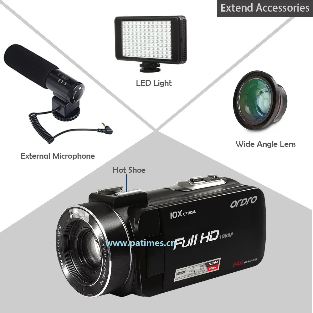 Full Hd 1080p 24.0mp 120x Digital Zoom 10x Optical Zoom Professional