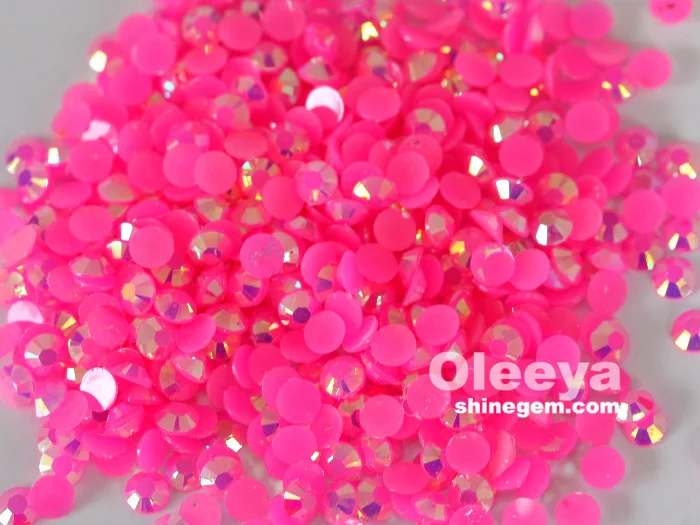 Oleeya rose AB non hot fix nail art Resin rhinestones.jpg