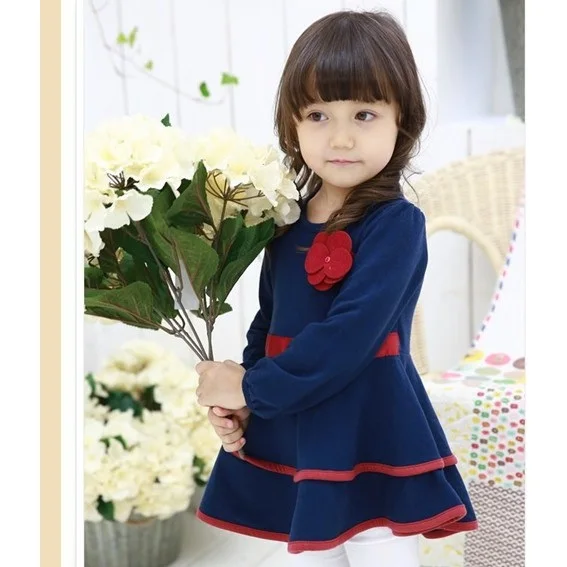 

Latest Design Frocks For Children Girls Long Sleeve O Neck Cotton Party Dresses In Pakistan, As picture;or your request pms color