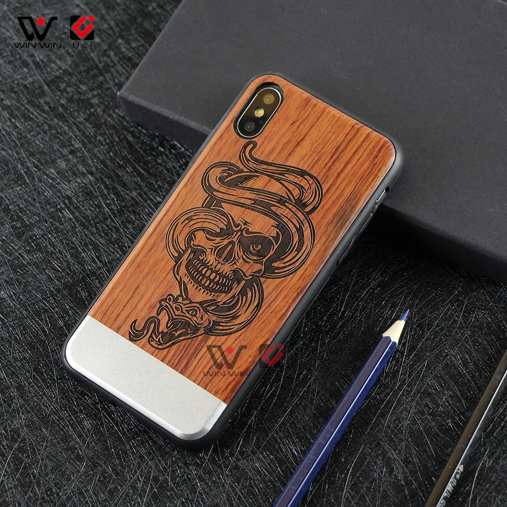 

2021 Wooden Metal Engraving Customized Non-slip Phone Case For iPhone 11 12 XS XR