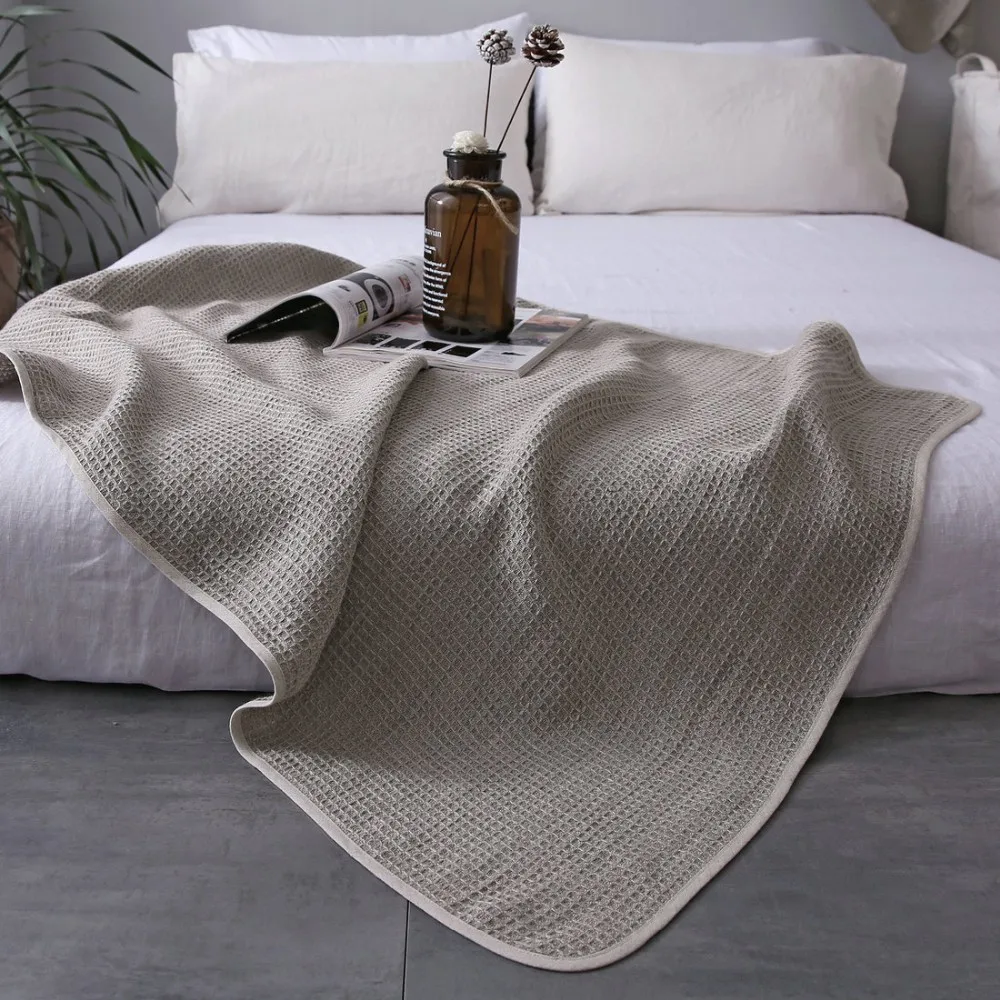 100 Linen Honey Comb Pure Linen Blankets 278*229cm Buy Blankets