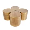 Creative modern brushed brass four-leaf clover combination coffee table