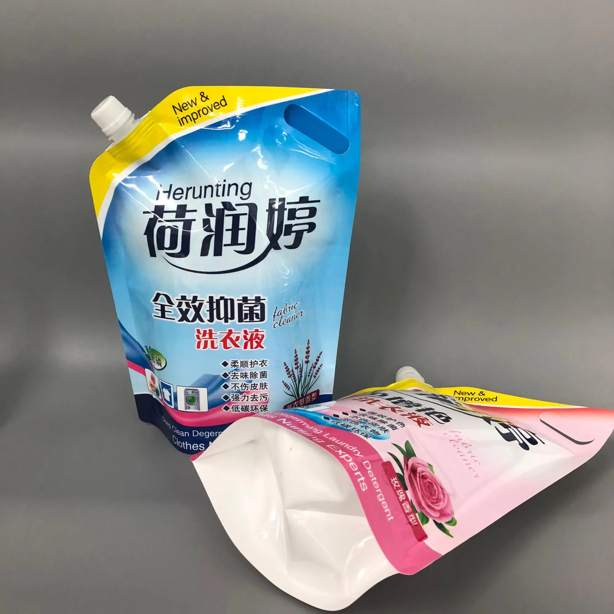 laundry detergent spout pouch