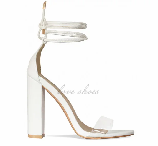 white clear sandals