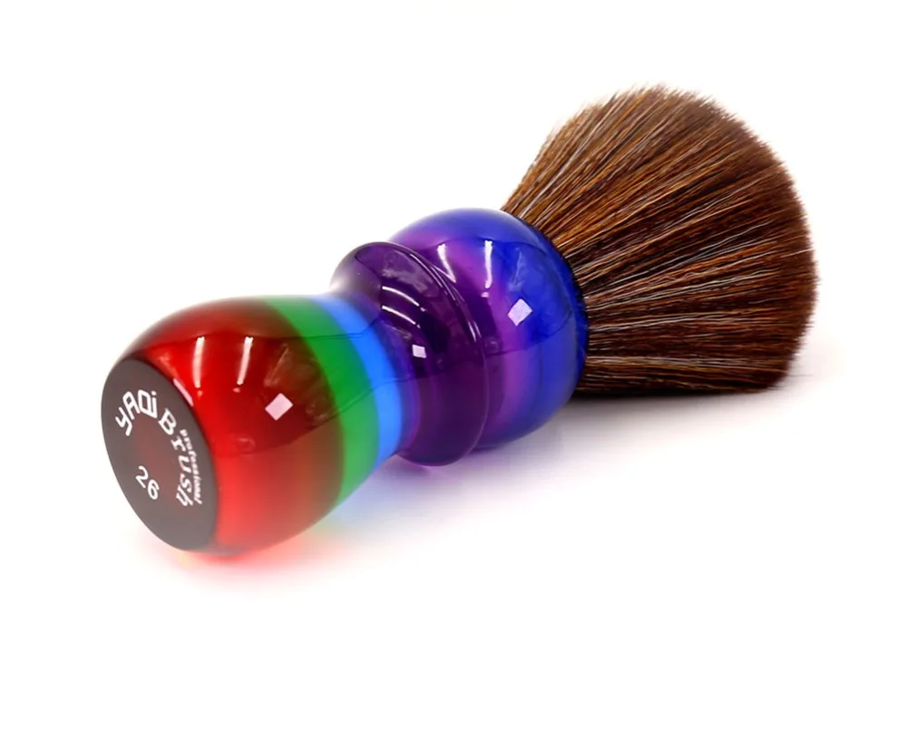 

Ready to ship Yaqi hot-sale 26mm Rainbow Brown Synthetic Hair Shaving Brushes