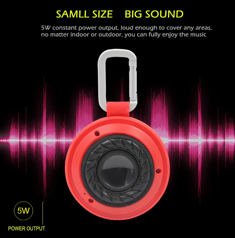IPX4 Round Fabric Waterproof mini Speaker - ANKUX.COM