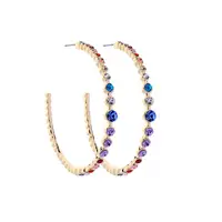 

2020is Large Oorbellen Ohrringe Arracadas De Oro Brincos Grandes gold sakura stud earrings Rainbow Crystal Hoop Earring