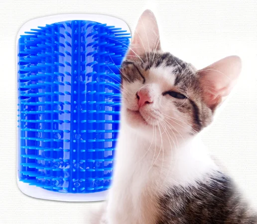 2019 Hot Amazon Cat Wall Corner Self Groomer Tool Cats Massage Wall Scratcher Comb Scratcher Rubber Soft Pet Brush