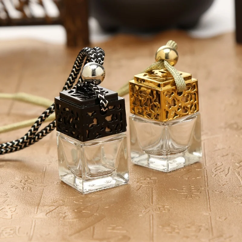 
Square shape silver cap empty hanging air freshener car perfume diffuser 