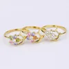 wholesale women shining jewelry zircon flower ring