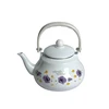 Red color enamel coffee kettle with wooden handle