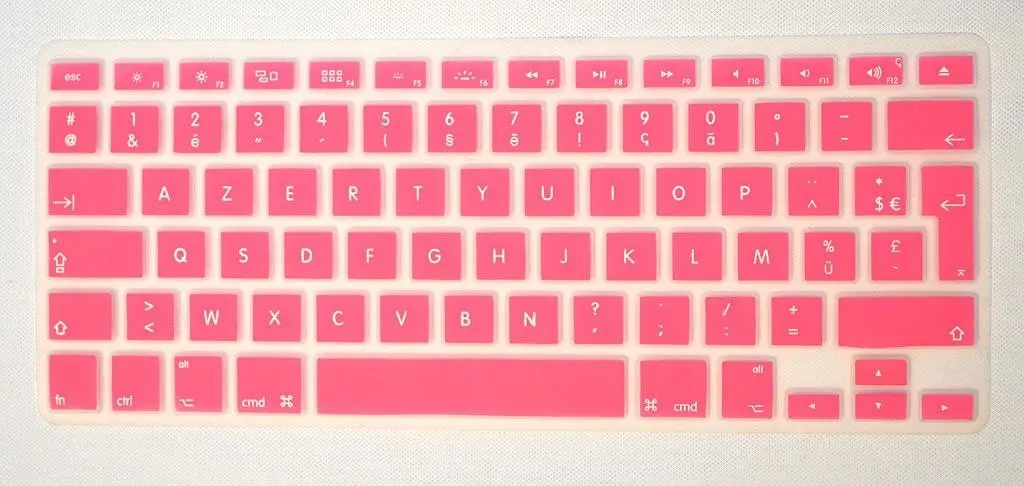partij De lucht Tonen Buy Bodu High Quality AZERTY French Canadian Keyboard Cover Protector for Apple  MacBook Pro 13" 15" 17" Aluminum Unibody & MacBook Air 13" EU/UK  European/ISO Keyboard Layout (Pink) in Cheap Price on