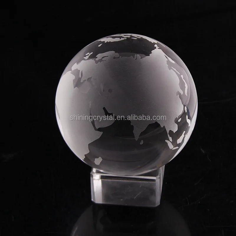 Globo Di Vetro Fermacarte o Trofeo Mappamondo