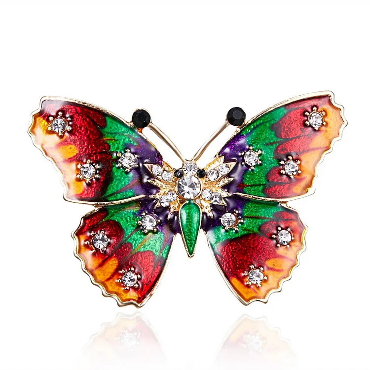 

Customized Painted Jewelry Brooch Pin Design Women Enamel Butterfly Brooch, Gold