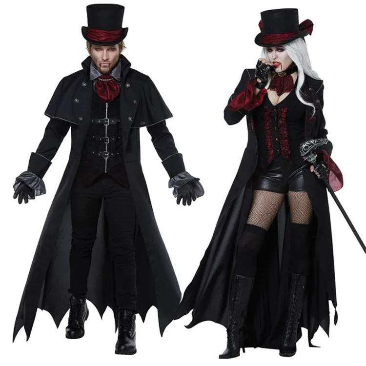 

PoeticExist Sexy Costumes Halloween party cosplay men and women vampire costume, As pic