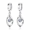 2018 New Soft And Elegant Zircon Hoop Earring Rotary 925 Sterling Silver Earring For Women