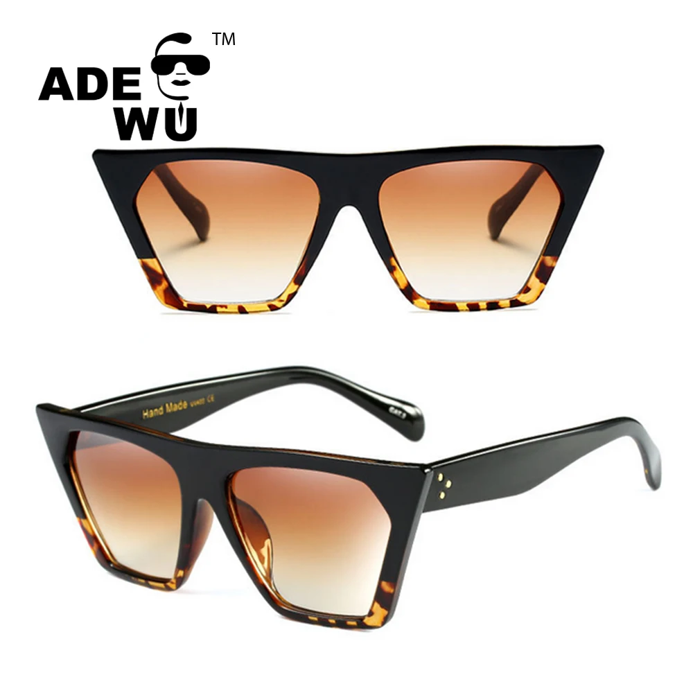 

ADE WU European brand design new transparent color ladies oversized cat eye sunglasses, As shown in figure