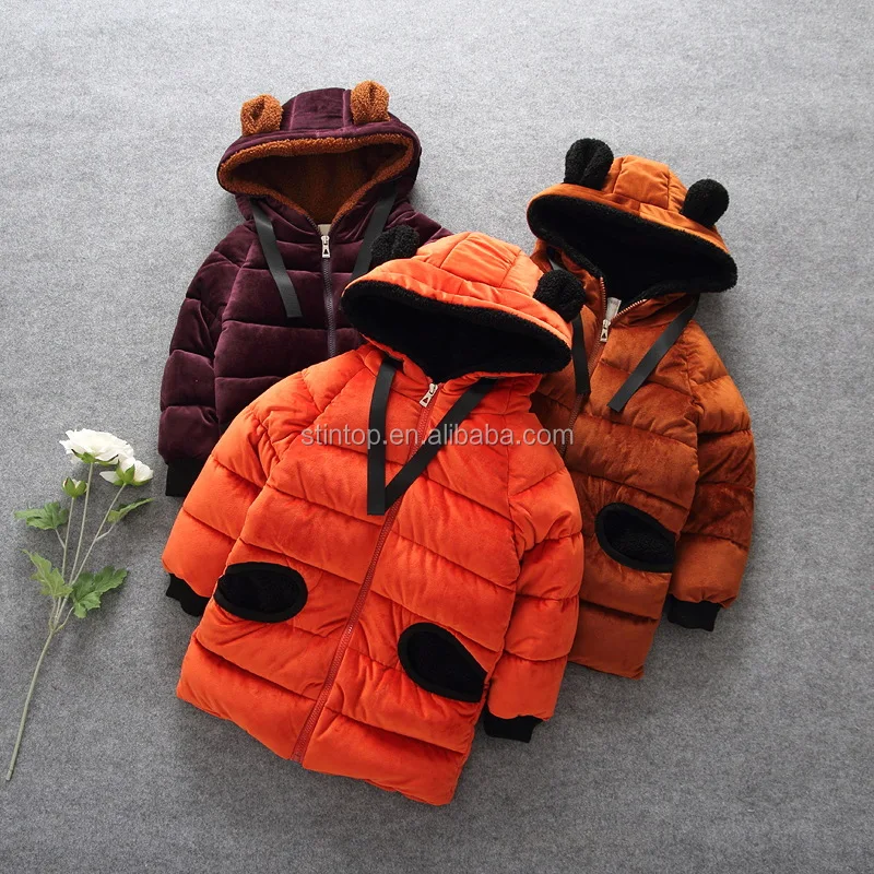 

Korea Style children winter coat pleuche thickens warmth kids Cotton padded coat