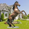 Custom antique garden golden animal sculpture fiberglass resin horse statue