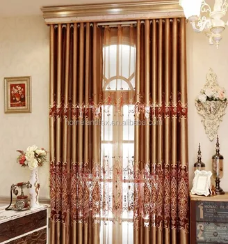 Hot Sale Tulle For Windows Curtain Jacquard Embroidered