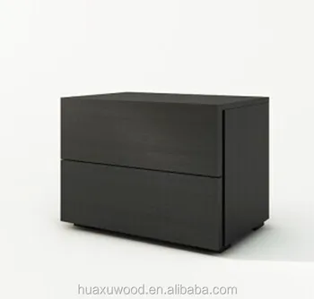 Hx Mz835 China Supplier Two Drawer Black Color Cheap Nightstands