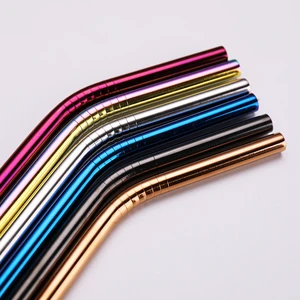 Image of Hot sale 304 stainless steel metal straws with cleaning brush for drinking