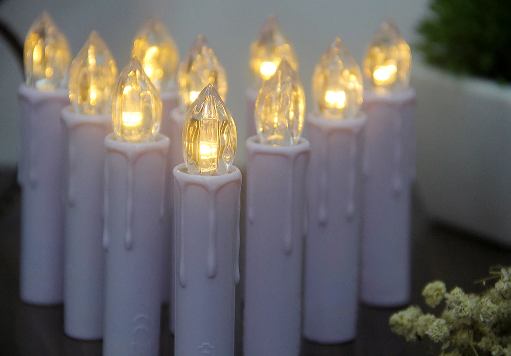 Electric Candle Christmas Tree Lights Flameless Flickering Tea Light