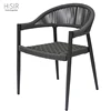 Stacking outdoor restaurant&cafe furniture garden arm rope chair