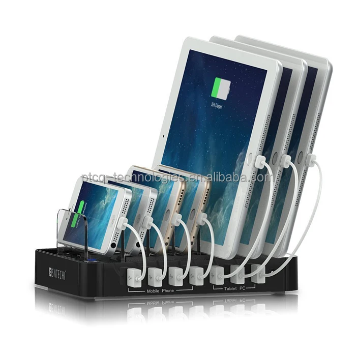 

60w 7 port usb charging station dock, Black or white