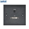 Aluminum Hotel Wall Socket Faceplate With Audio And DVI Data