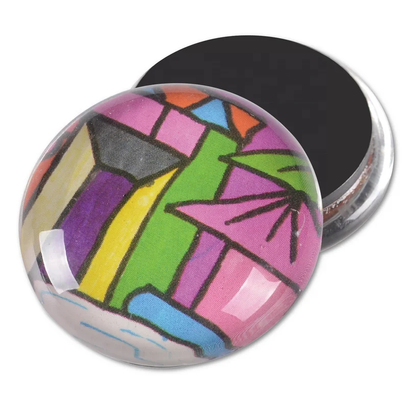 

promotional gift China supplier hot customized round crystal glass transparent glass magnet