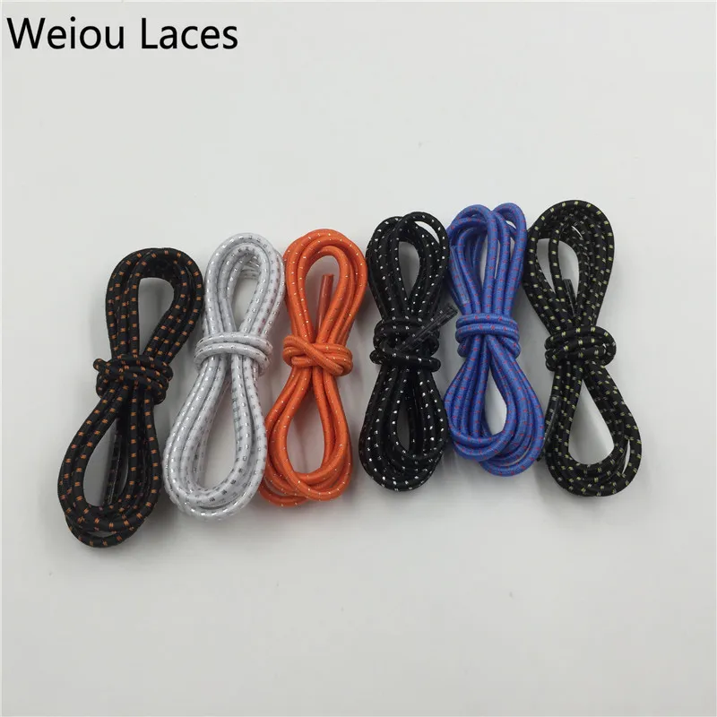 

Weiou black insert silver wire shoelaces round strongly elastic bootlaces for sneakers high quality shoestring for sale online