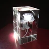 3d laser engraved rose crystal souvenir for wedding anniversary birthday gift