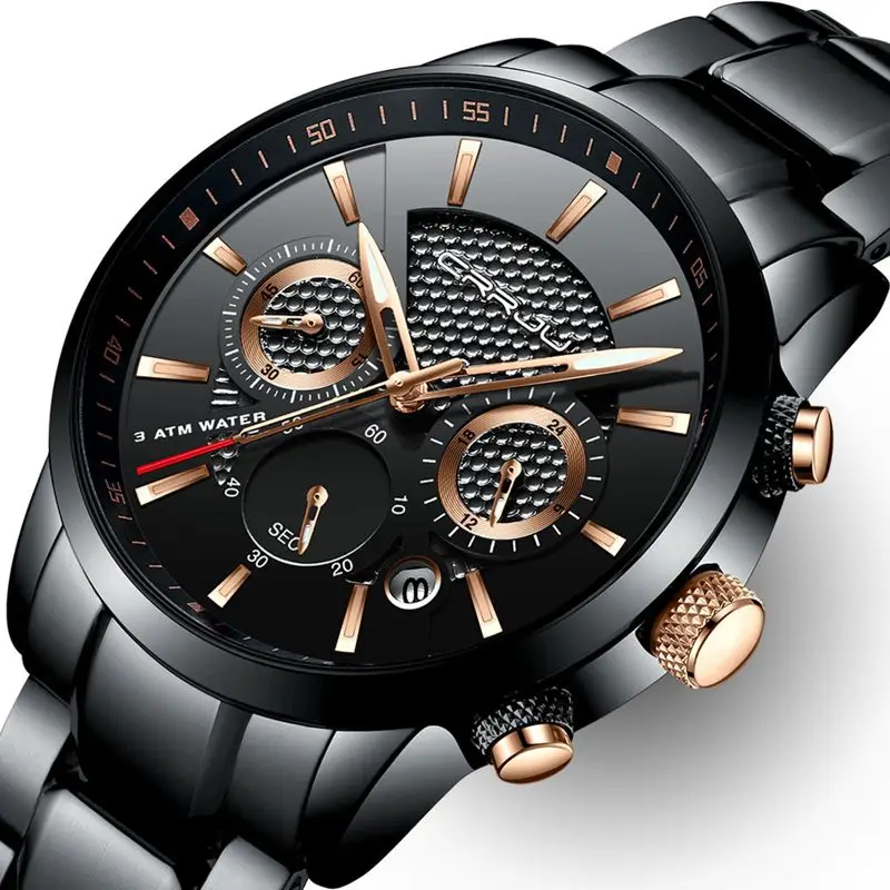 

Top Luxury Men Wrist Watches Business Calendar Clock Waterproof Stainless Steel Sports CRRJU 2212 Chronograph Quartz Watch Reloj