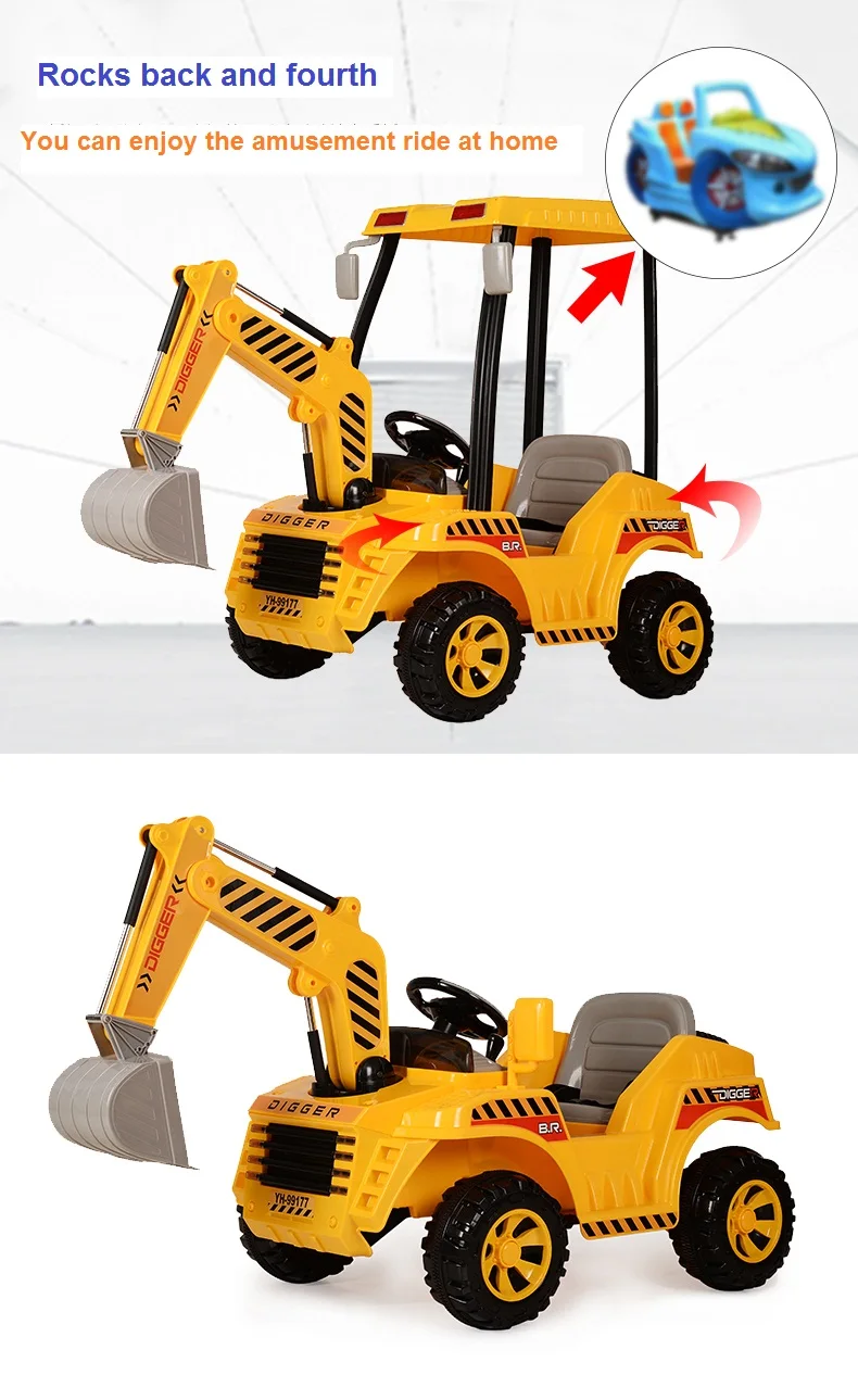 12v Battery Operated Ride On Digger Excavator Toys For Children - Buy ...