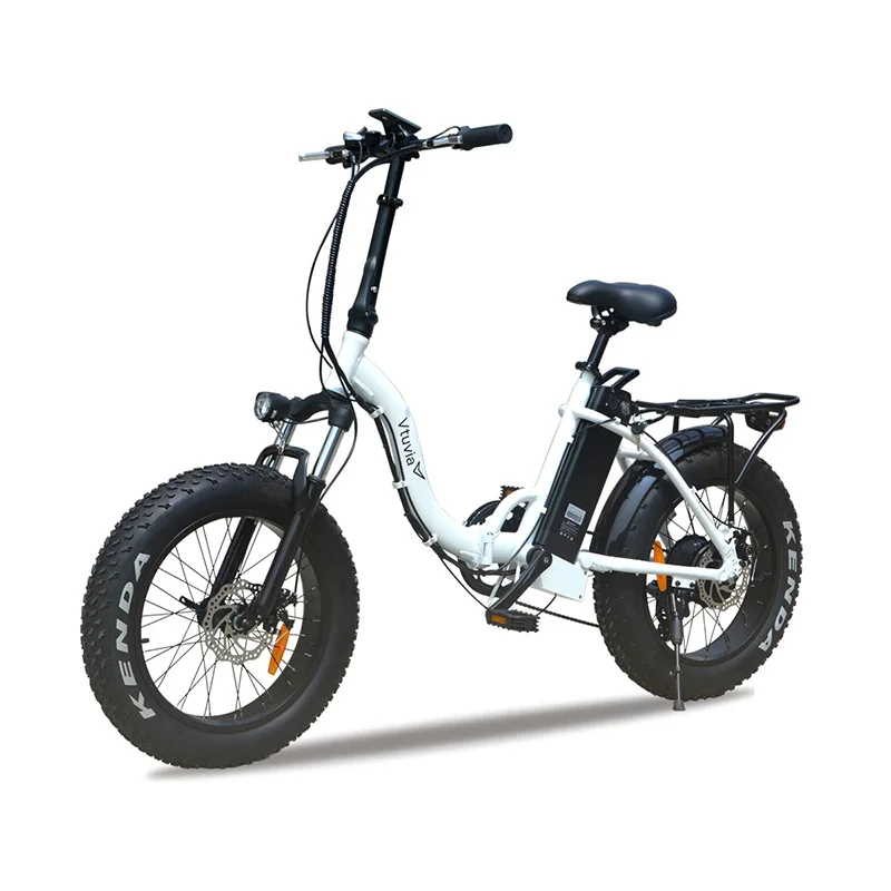 

Vtuvia 20 inch Aluminium alloy Folding Fat tire 4.0'' Ebike 48V 12Ah Lithium Battery Electric Bike step-through 500W E bicycle