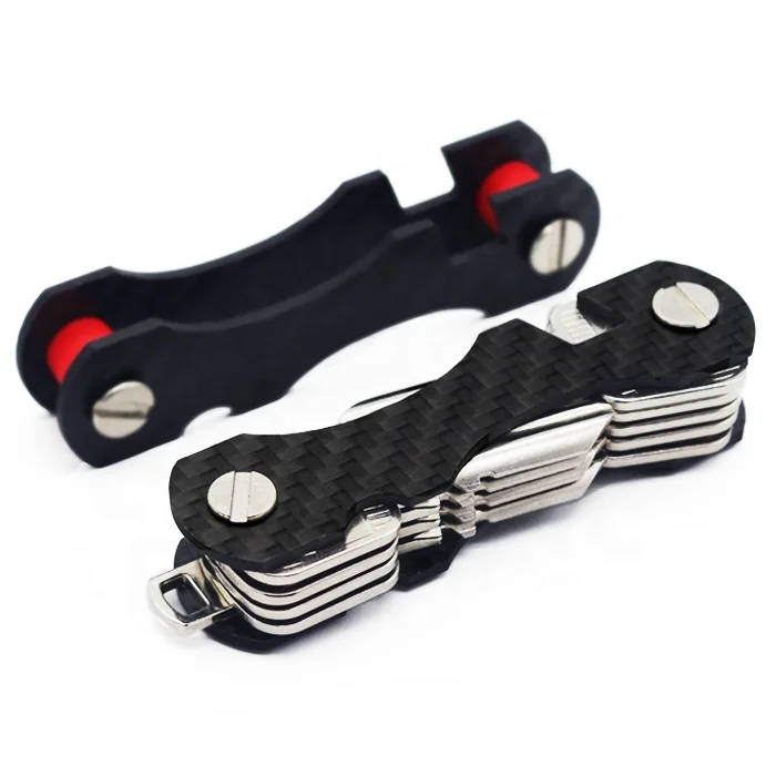 

wholesale custom smart carbon fiber compact keys organizer key holder