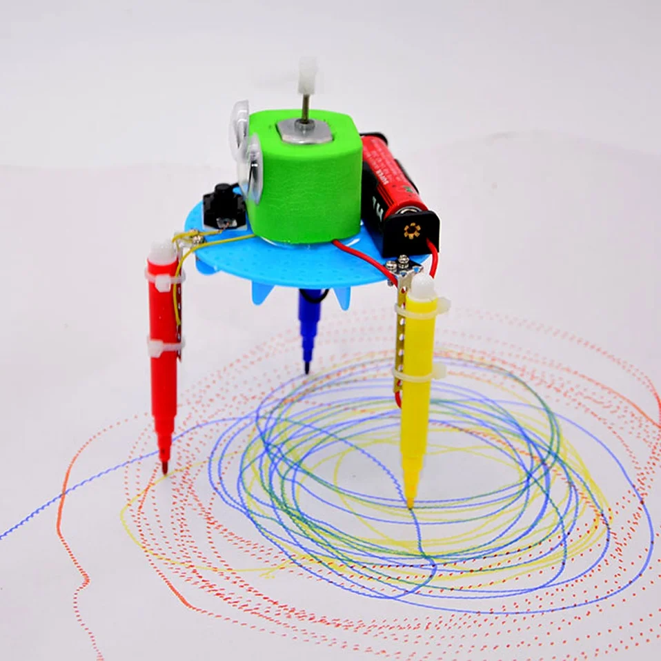 Kids DIY Doodle Robot Toys Children Experiment Science Educational Model 