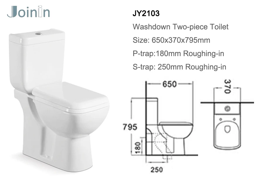Sanitary Ware Bathroom Ceramic Two Piece Wc Toilet with P-Trap