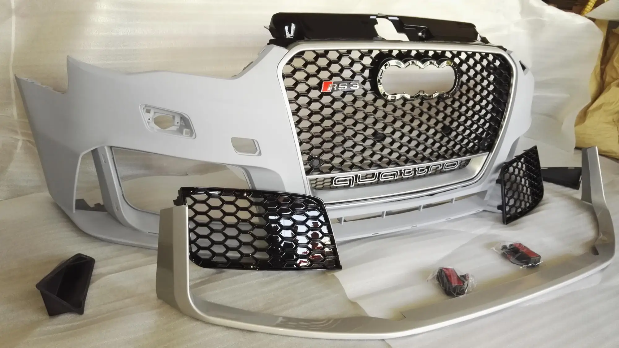 奥迪a3 汽车前保险杠,更换 a3/s3 至 rs3 8 v