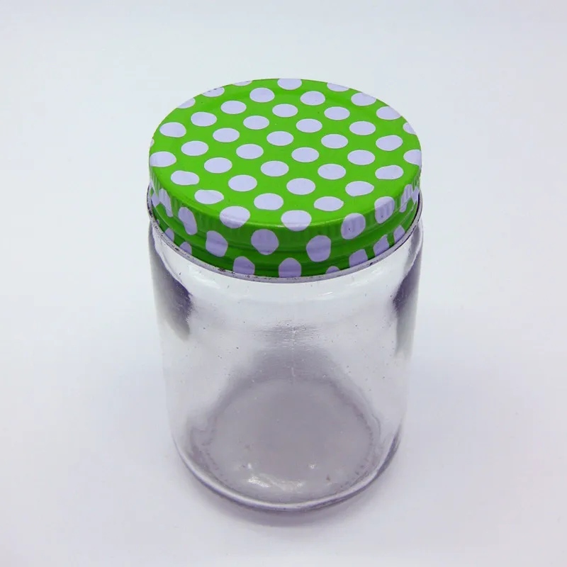 wide mouth food storage glass mason jar with metal lid