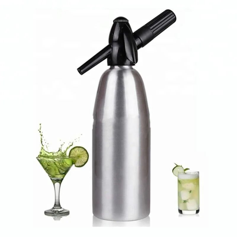 

Gold Sparking Water Maker 1L Aluminum Soda Siphon For Bar Cocktail Recipes, Silver/red/yellow/black/customized
