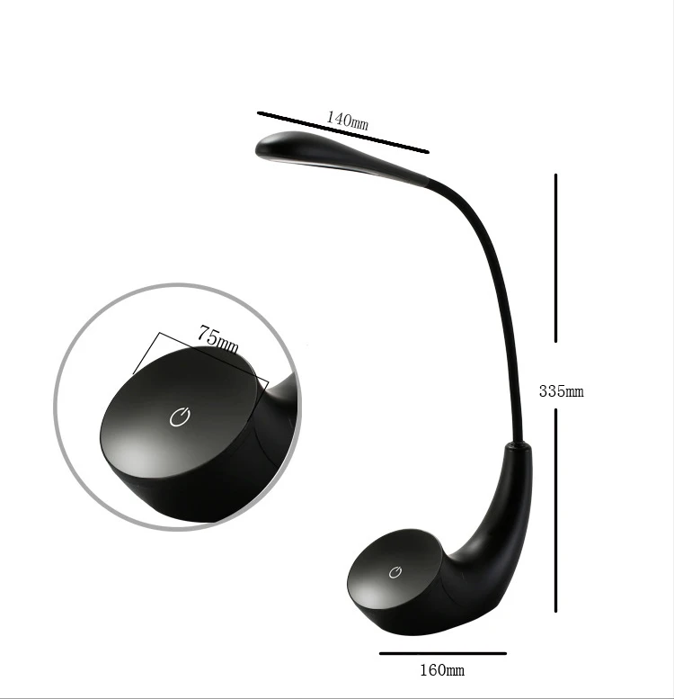 smoking pipe led table lamp 3 level brightness LED book light 6000K