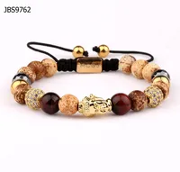 

2019 new design brown gemstone agate beads braided women men buddha bracelet